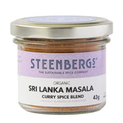 Steenbergs Sri Lanka Masala curry spice blend jar on a white background