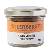 Steenbergs organic star anise jar on a white background
