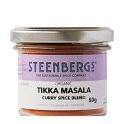 Steenbergs Tikka Masala curry spice blend jar on a white background