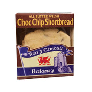 Box of Tan y Castell Bakery Choc Chip Shortbread on a white background