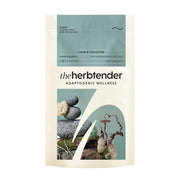 Herb supplement package by 'the herbtender' with nature-themed design on a white background