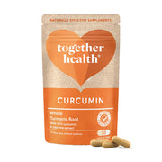 Together Health Curcumin supplement package with two capsules on a white background