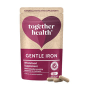 Together Health Gentle Iron supplement package with two capsules on a white background