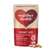 Together Health Joint Aid supplement package with a red heart on a beige background