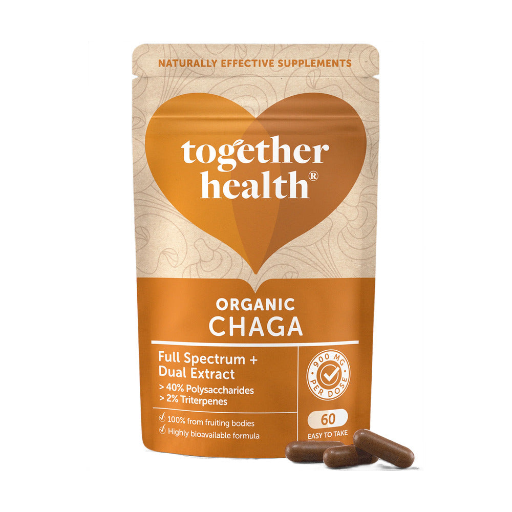 Together Health Organic Chaga supplement package on a white background