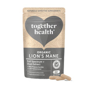 Together Health Organic Lion's Mane supplement package with capsules on a white background