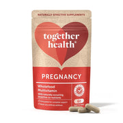 Pregnancy multivitamin package with 'Together Health' branding on a white background