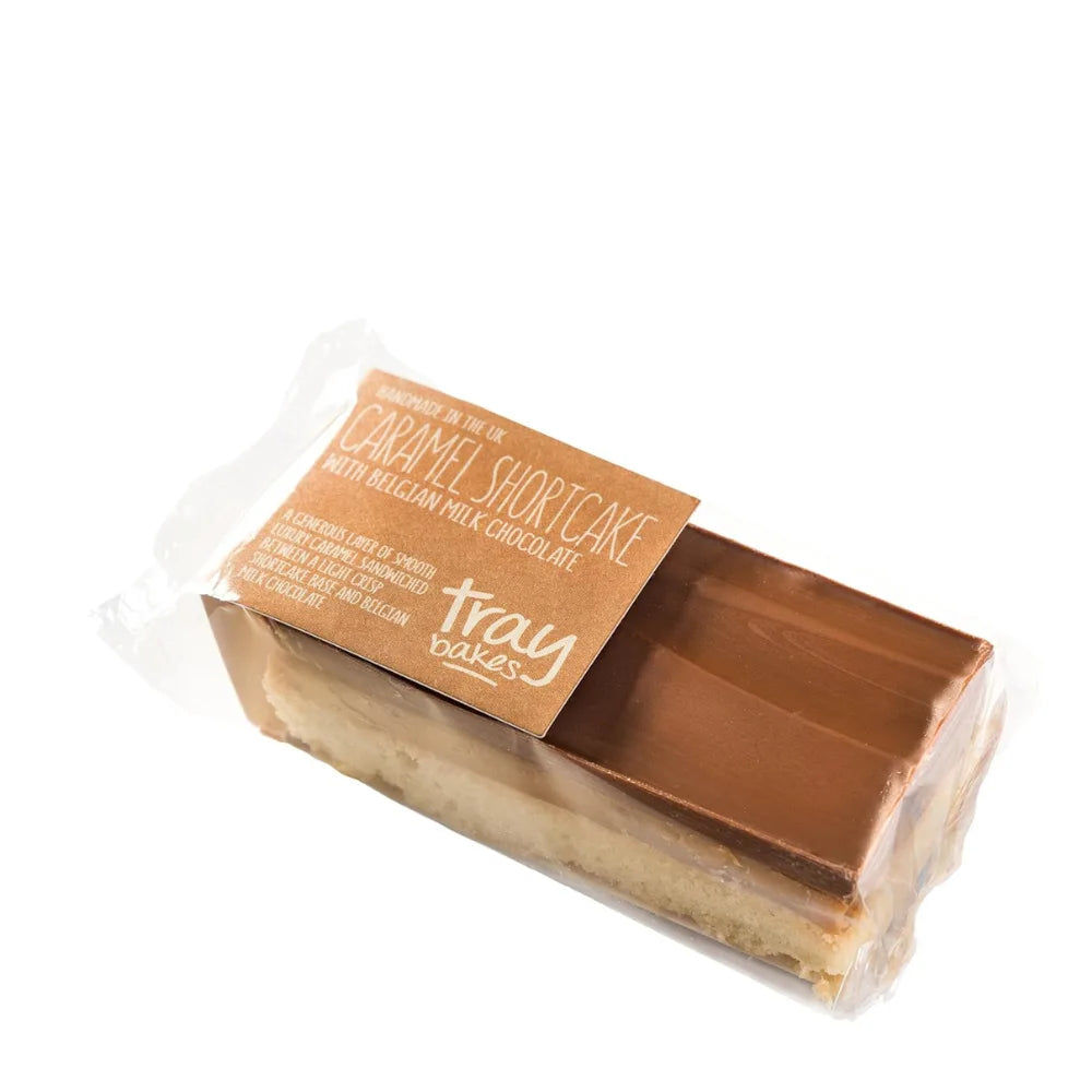 Caramel shortcake with Belgian milk chocolate on a white background