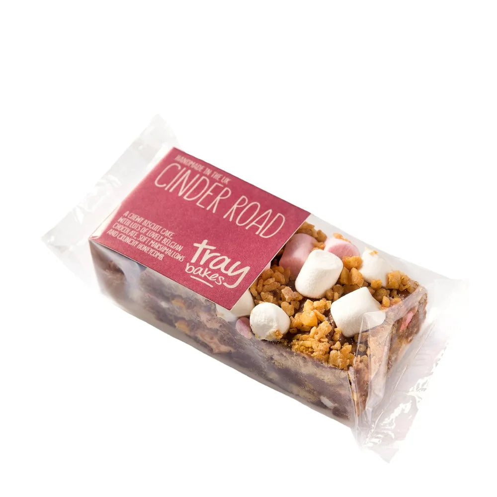 Packaged dessert with marshmallows and a visible brand label on a white background