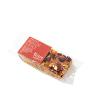 Packaged Indulgent Flapjack with visible ingredients on a white background