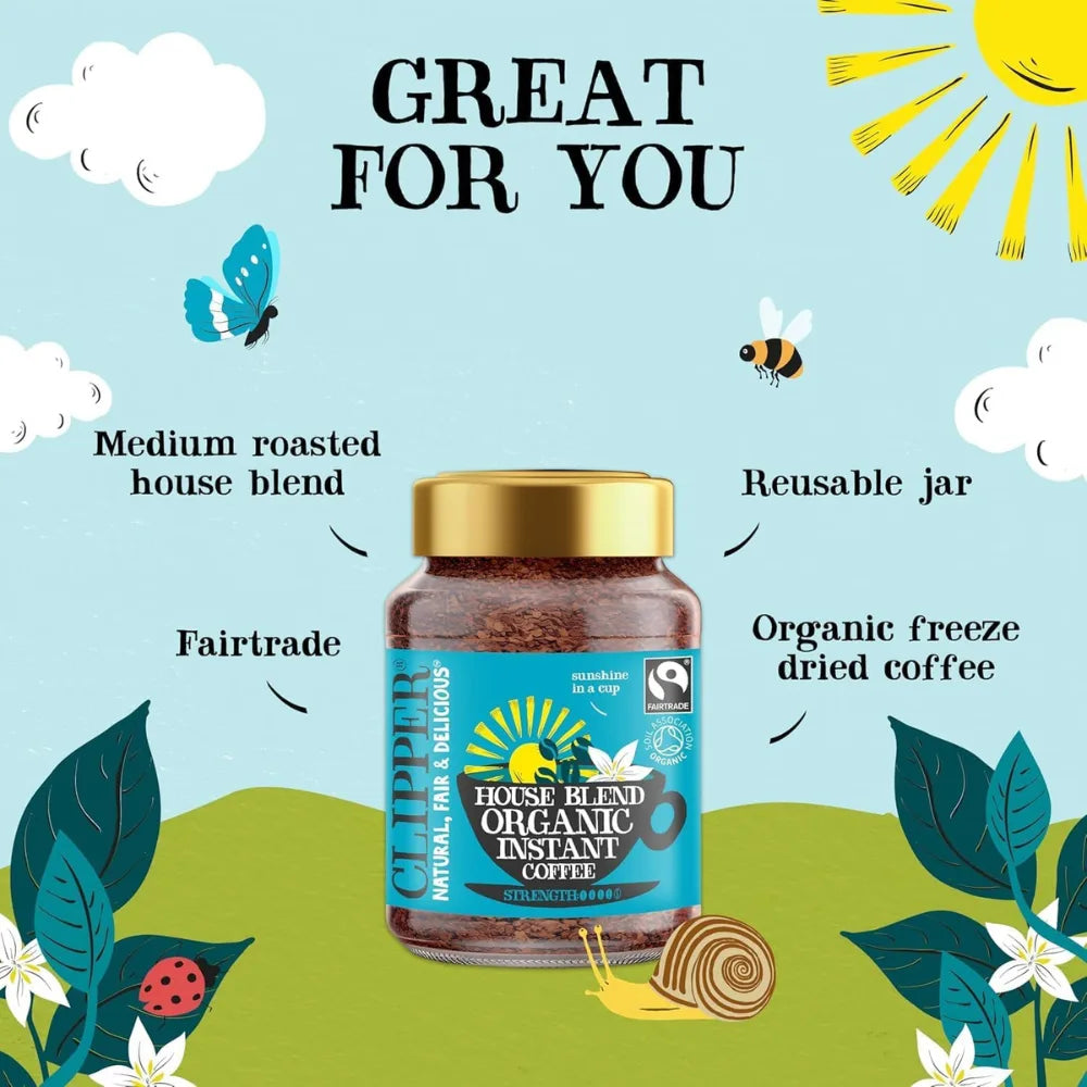 Clipper Fairtrade House Blend Organic Instant Coffee 100g