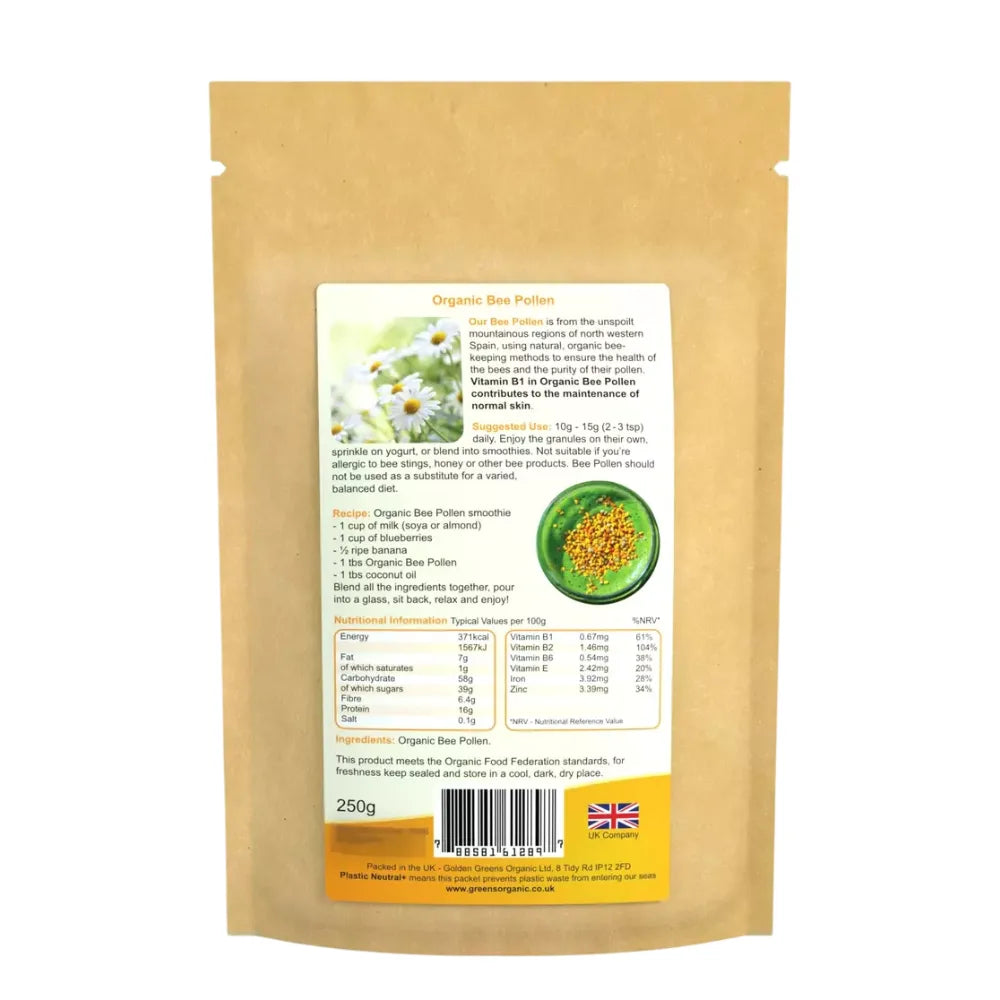 Golden Greens Organic Bee Pollen Granules 200g