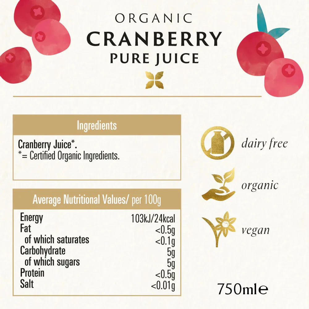 Biona Organic Cranberry Pure Pressed Juice 750ml