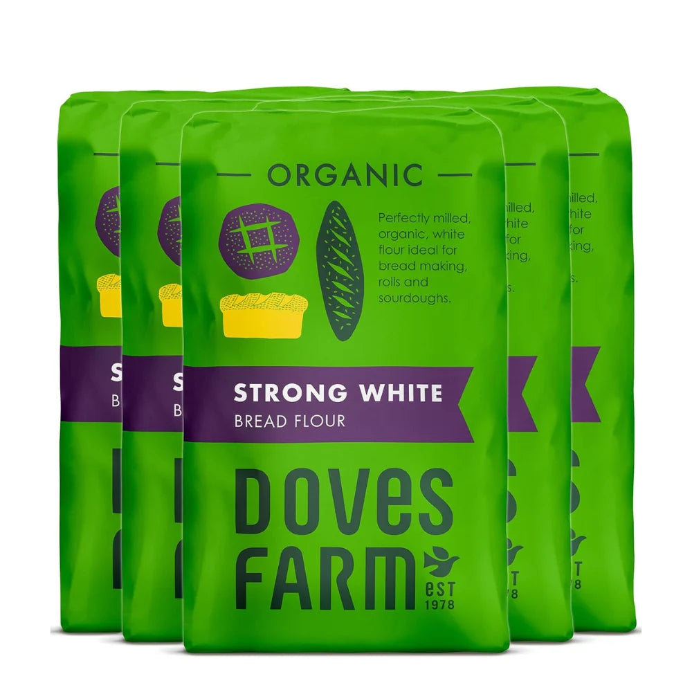 Doves Farm Organic Strong White Bread Flour 5 x 1.5Kg