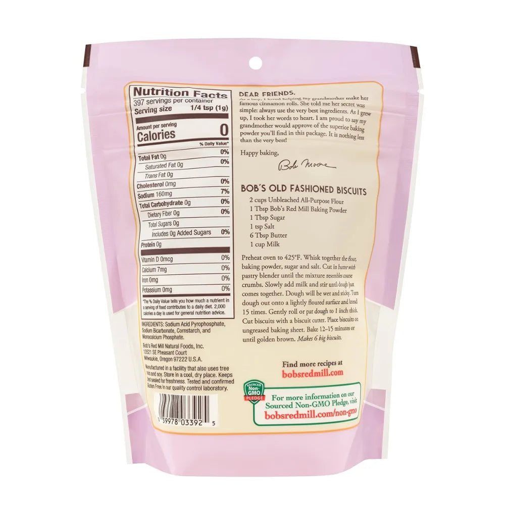 Bob's Red Mill Aluminium Free Gluten Free Baking Powder 397g