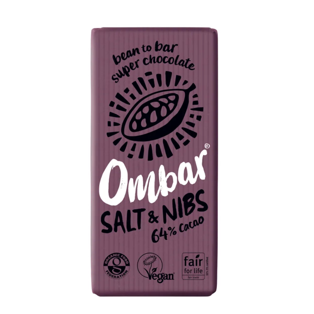 Ombar Salt & Nibs Chocolate Bars 10 x 70g