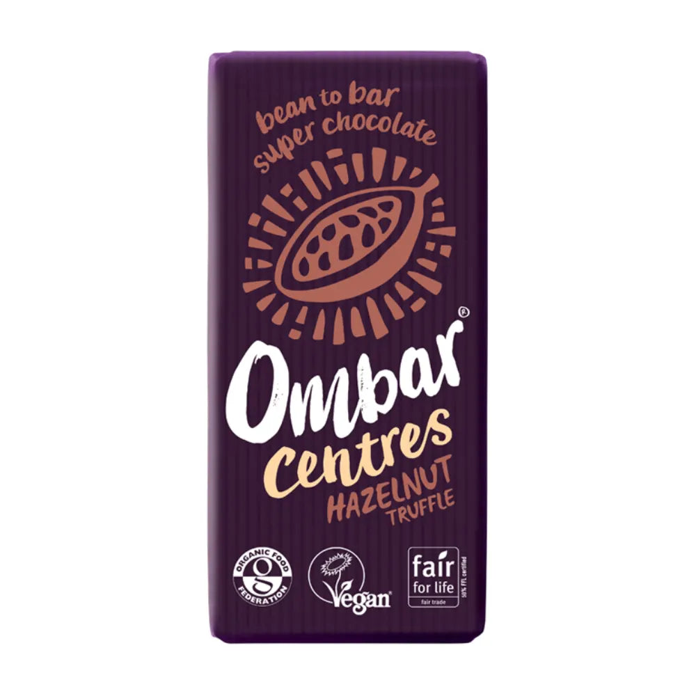 Ombar Centres Hazelnut Truffle Chocolate Bars 10 x 70g