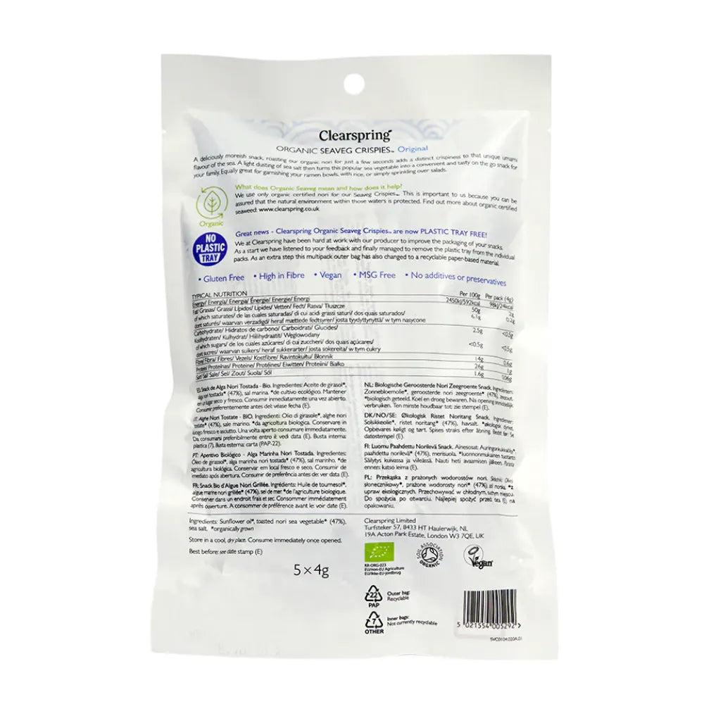 Clearspring Organic Seaveg Crispies Multipack Original 5 x 4g