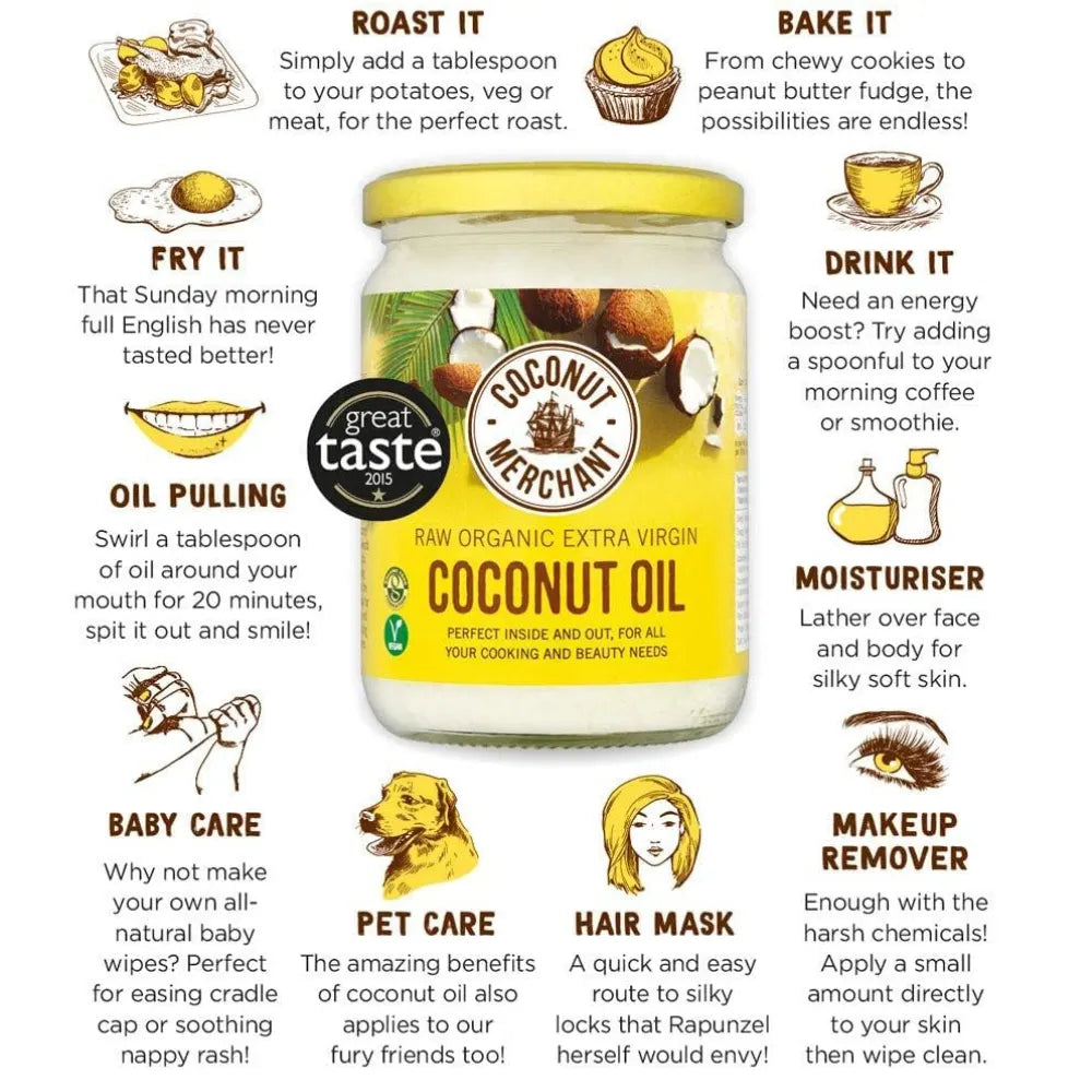 Coconut Merchant Organic Raw Extra Virgin Coconut Oil 500ml