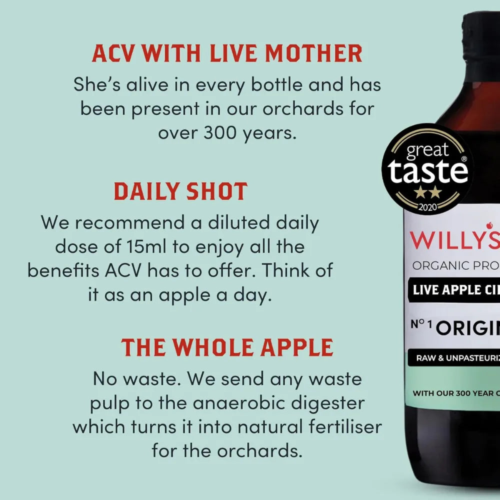 Willy's Organic Original Apple Cider Vinegar 1 Litre