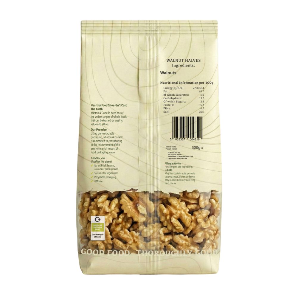 Minton & Donello Walnut Halves 6 x 500g