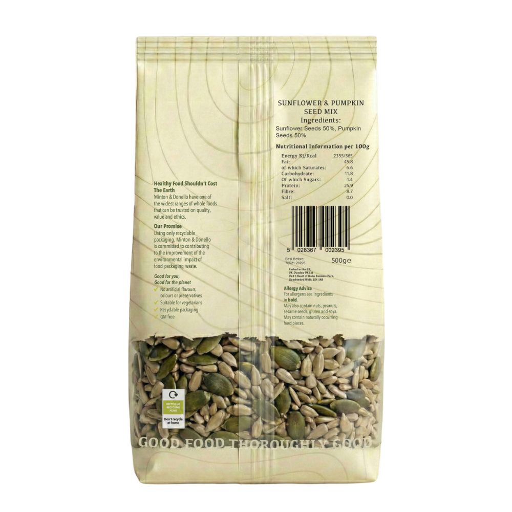 Minton & Donello Sunflower and Pumpkin Seed Mix 6 x 500g
