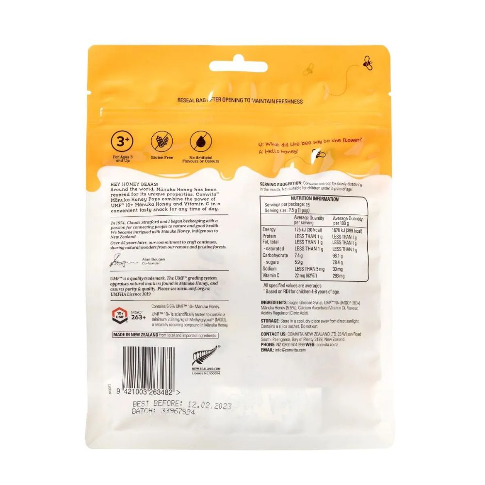 Comvita Kids Manuka Honey Lollipops 15 Pack