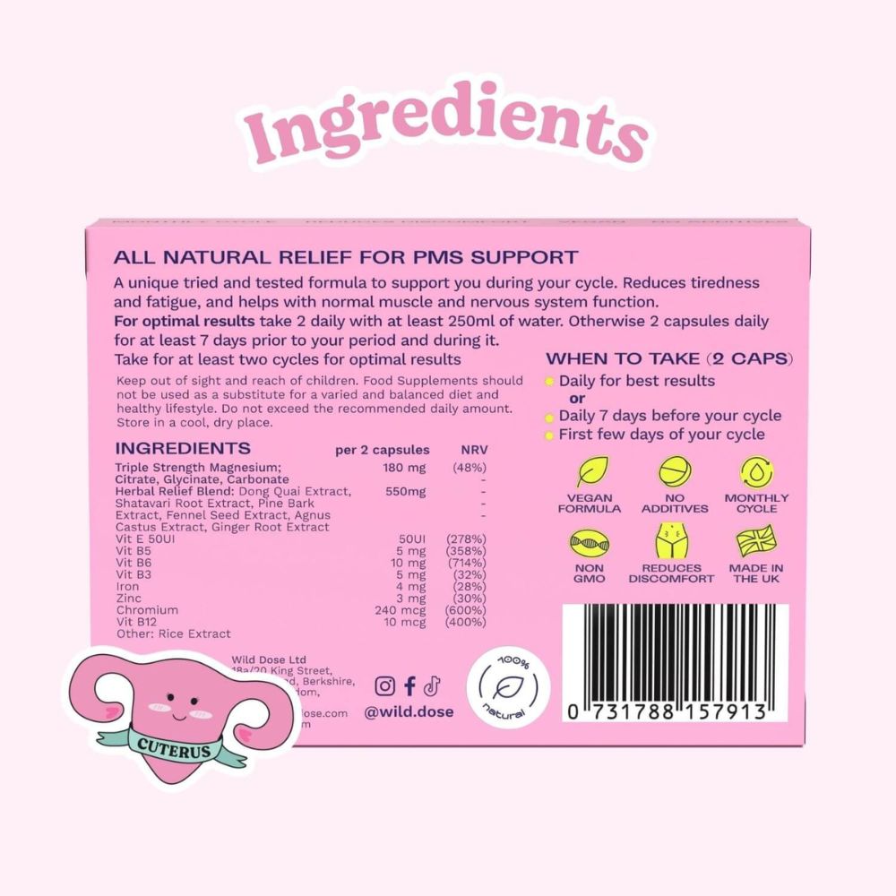 Wild Dose A Dose For PMS+ Jar 60 Capsules
