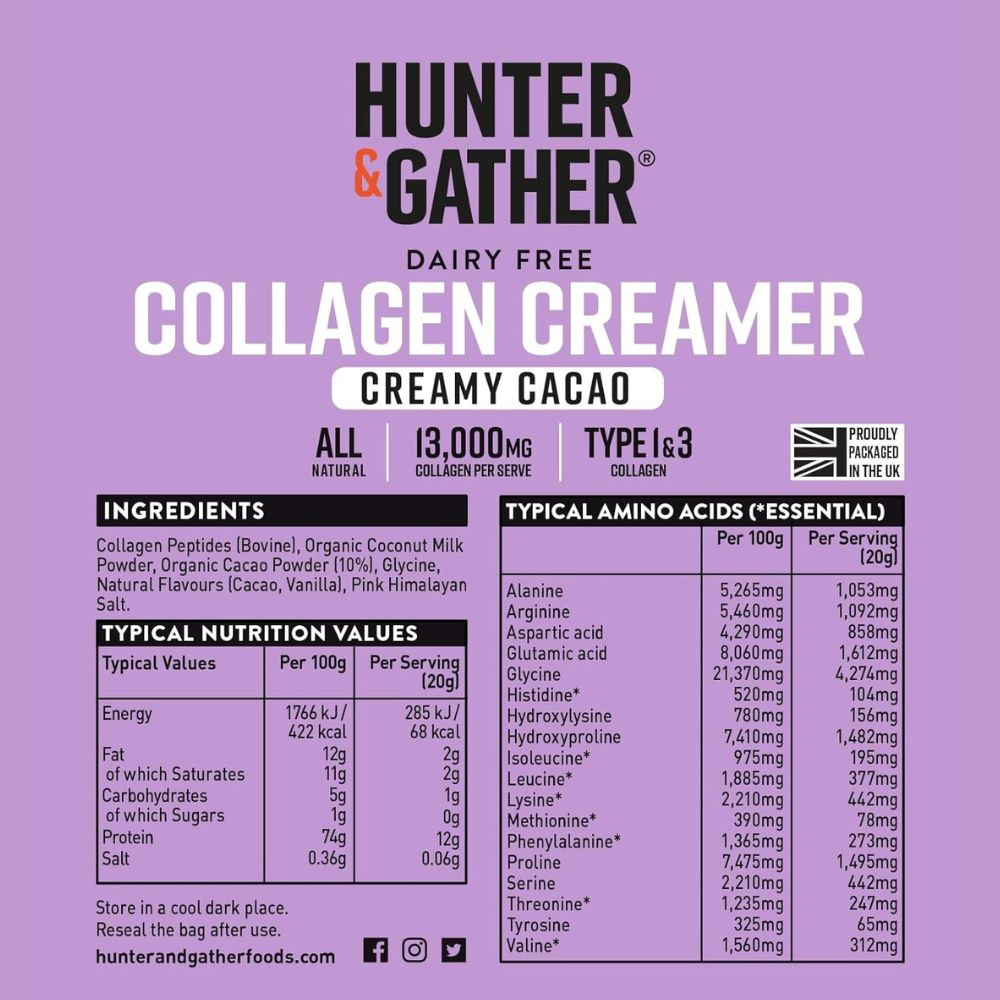 Hunter & Gather Cacao Collagen Creamer 300g