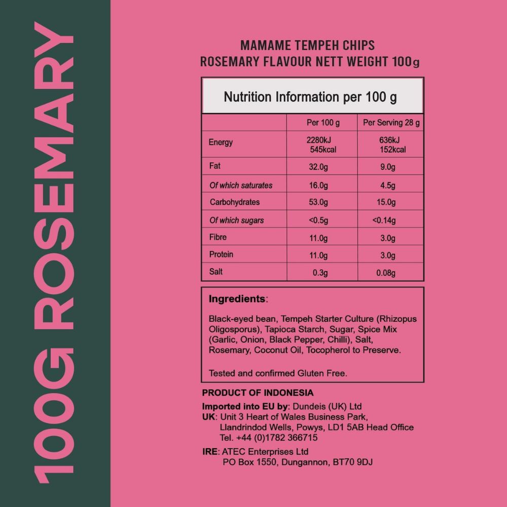 Mamame Rosemary Tempeh Chips 12 x 50g