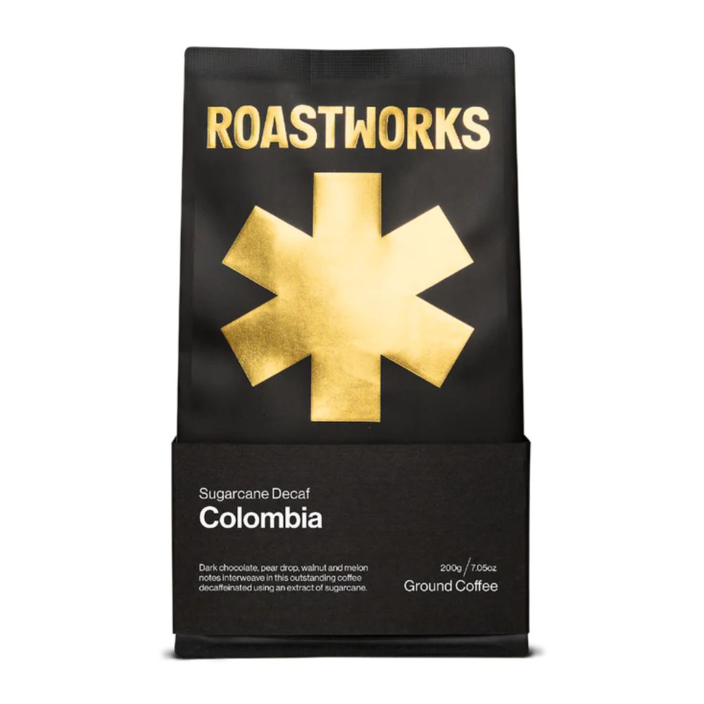 Roastworks Colombia Sugarcane Decaf Pre Ground Coffee 200g