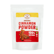 Package of Organic Cinnamon Powder with Coconut Merchant branding on a white background
