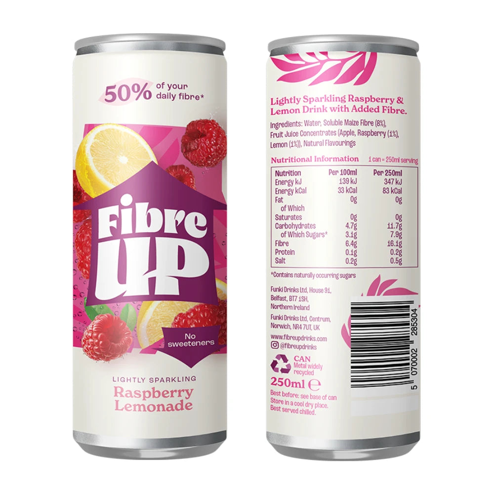 Fibre UP Raspberry Lemonade Soft Drink 12 x 250ml