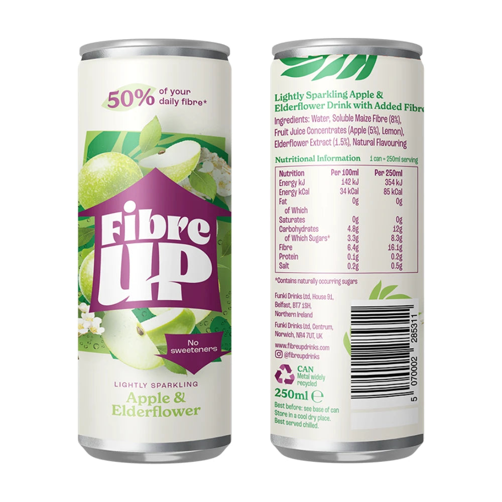 Fibre UP Apple & Elderflower Soft Drink 12 x 250ml