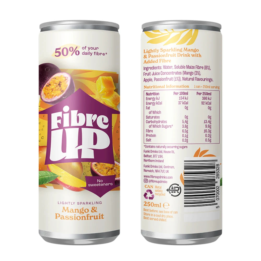 Fibre UP Mango & Passionfruit Soft Drink 12 x 250ml