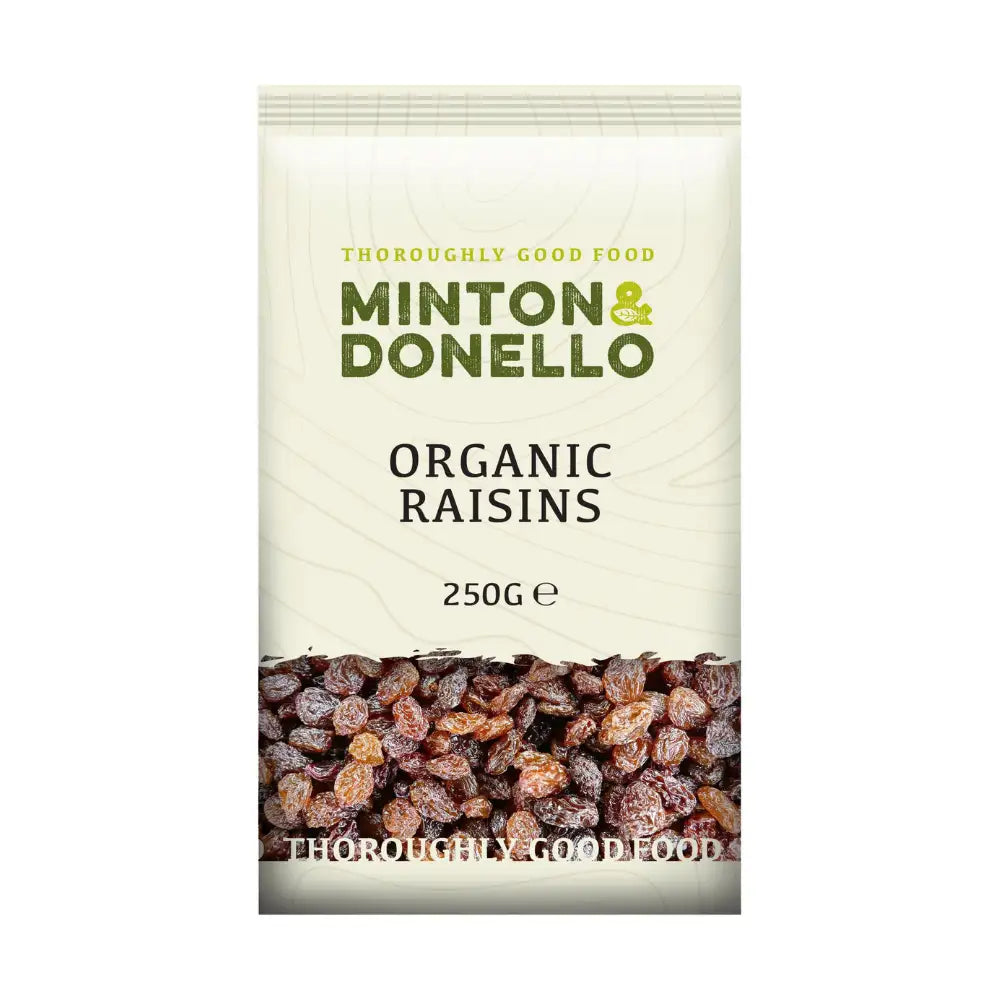 Minton & Donello Organic Raisins 6 x 250g