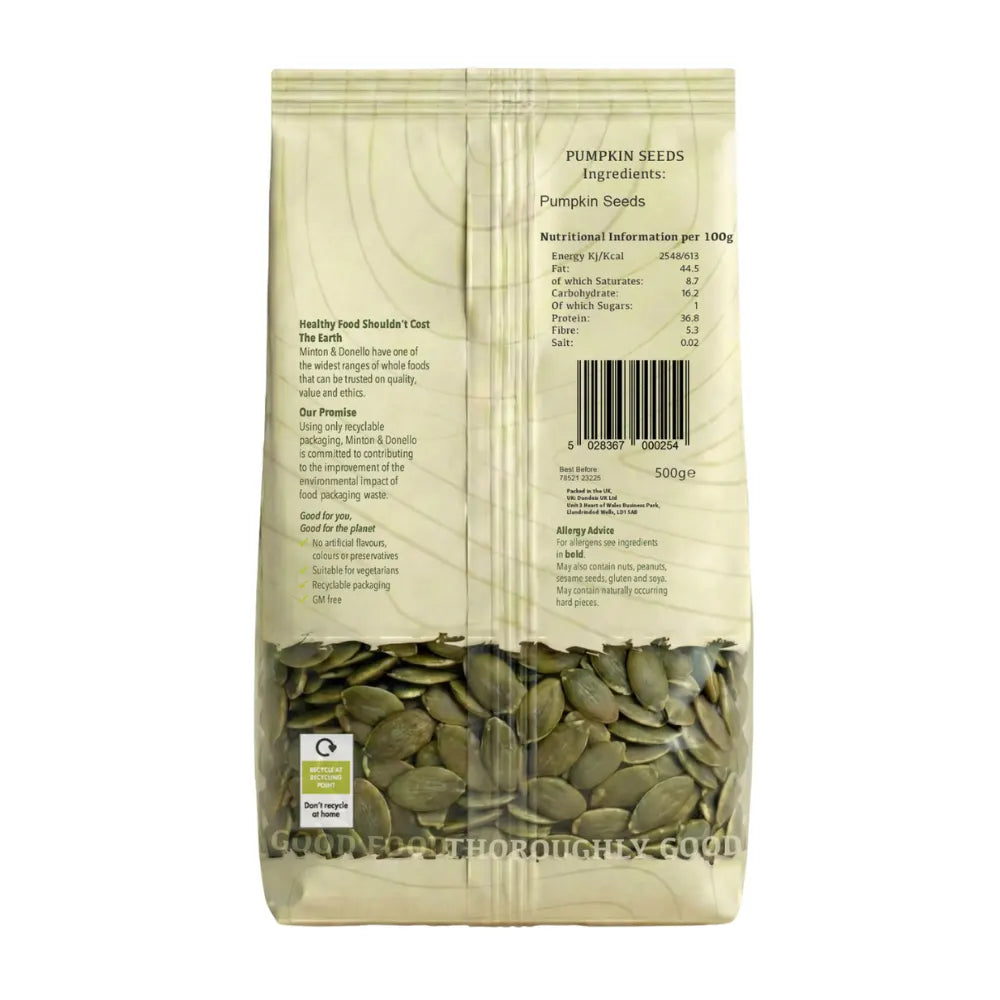 Minton & Donello Pumpkin Seeds 6 x 500g