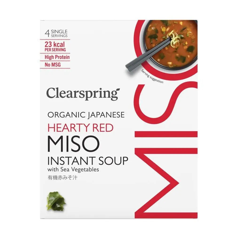 Clearspring Organic Hearty Red Miso Soup Sea Vegetables 4 x 8g