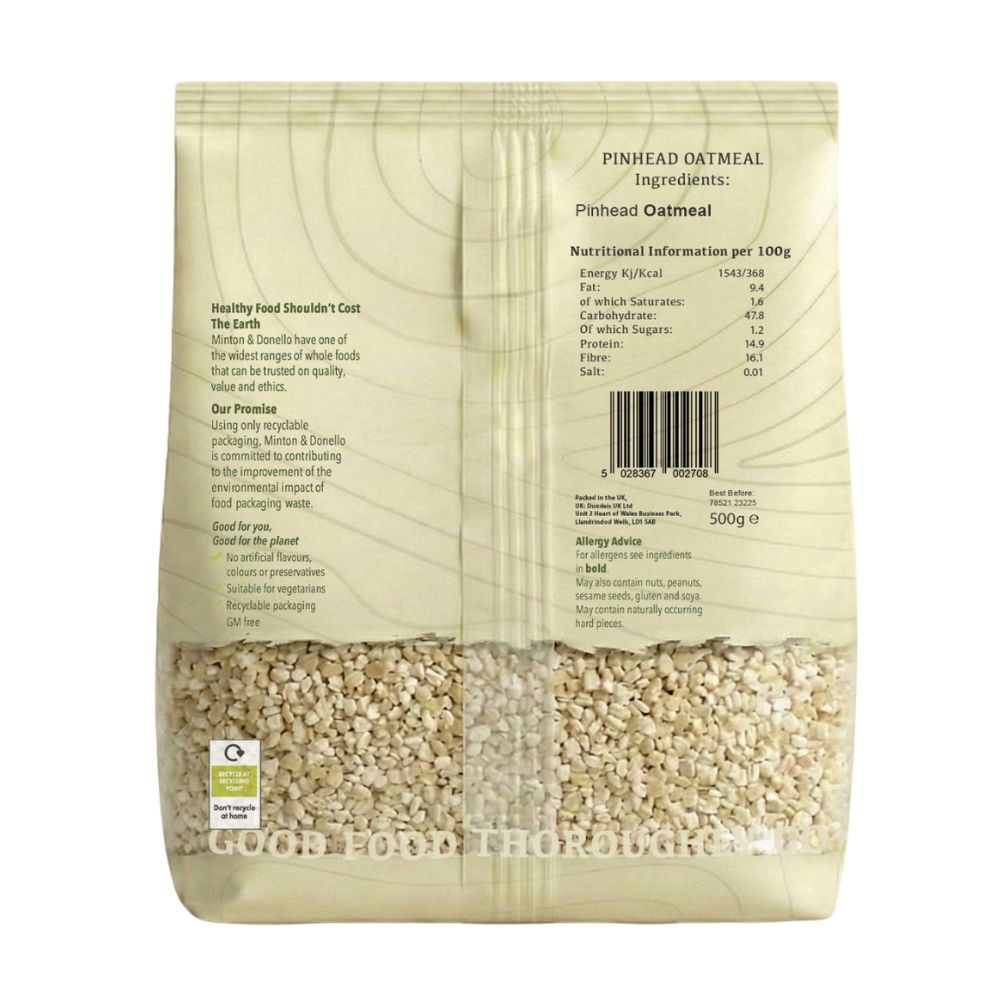 Minton & Donello Pinhead Oatmeal 6 x 500g