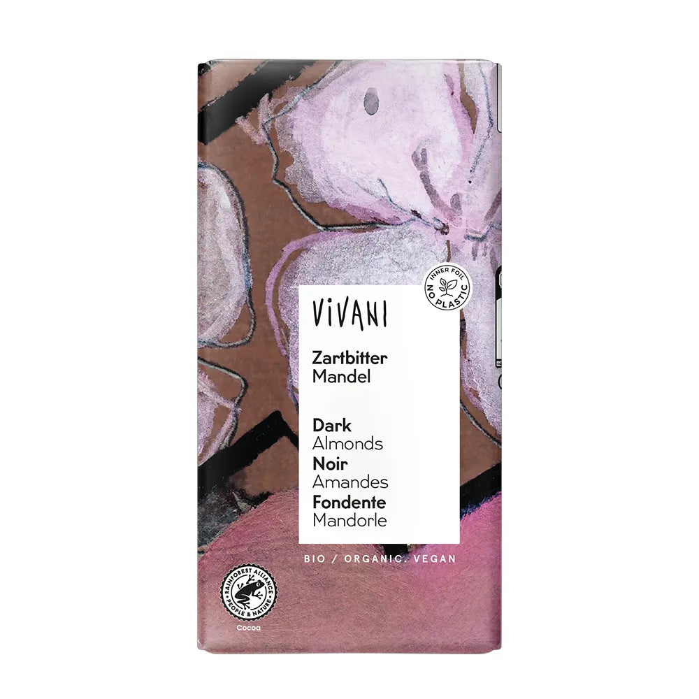 Vivani Organic Dark & Almonds Chocolate Bar 10 x 100g