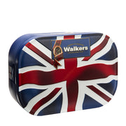 Walkers shortbread tin with Union Jack design on a white background