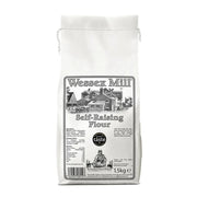 Bag of Wessex Mill self-raising flour on a white background