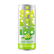 Can of Sparkling Iced Aloe Vera Juice Drink with white grape flavor on a white background