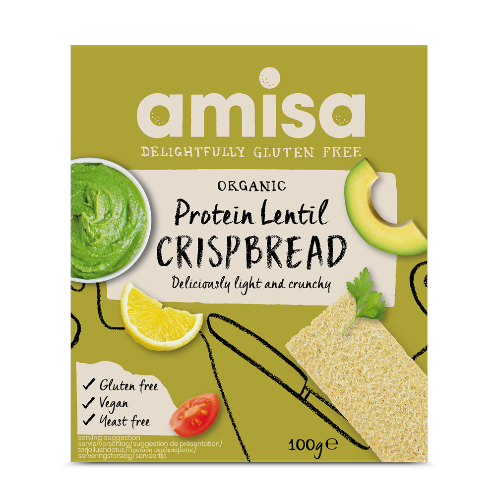 Amisa Organic Protein Lentil Gluten Free Crispbread 100g