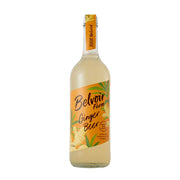 Bottle of Belvoir Farm Ginger Beer on a white background