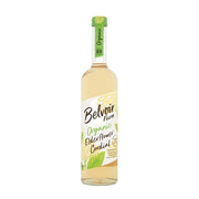 Bottle of Belvoir Organic Elderflower Cordial on a white background