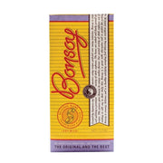 Box of Bonsoy soy milk with yellow and purple design on a white background