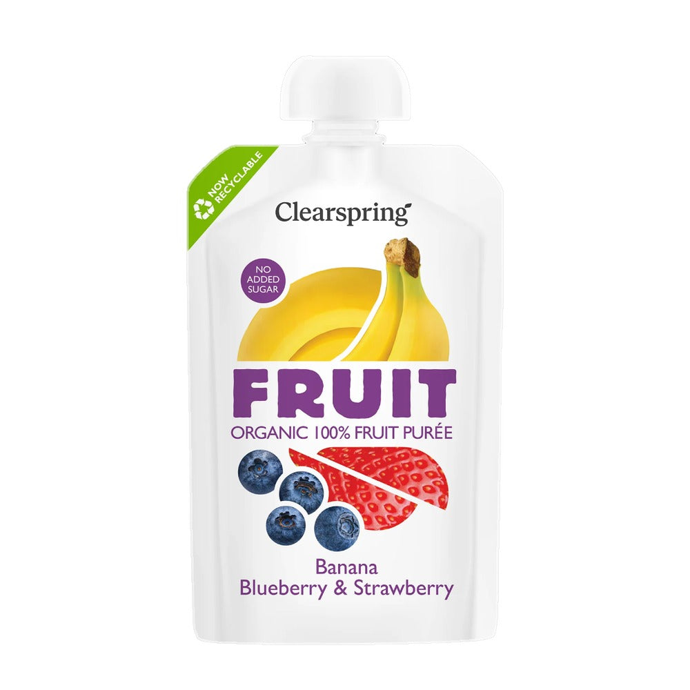 Clearspring Organic Fruit Puree Banana, Blueberry & Strawberry 100g