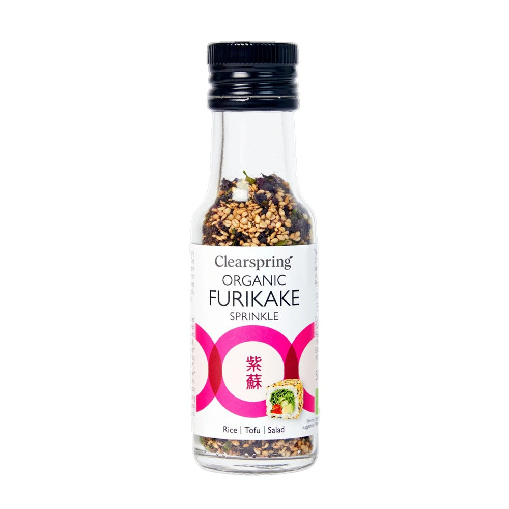 Clearspring Organic Furikake sprinkle bottle on a white background