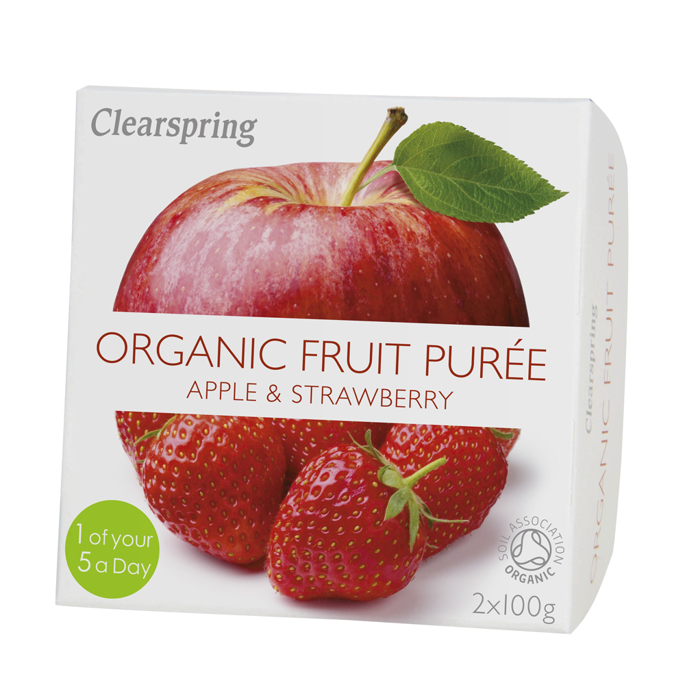 Clearspring Organic Apple and Strawberry Fruit Puree 2 x 100g